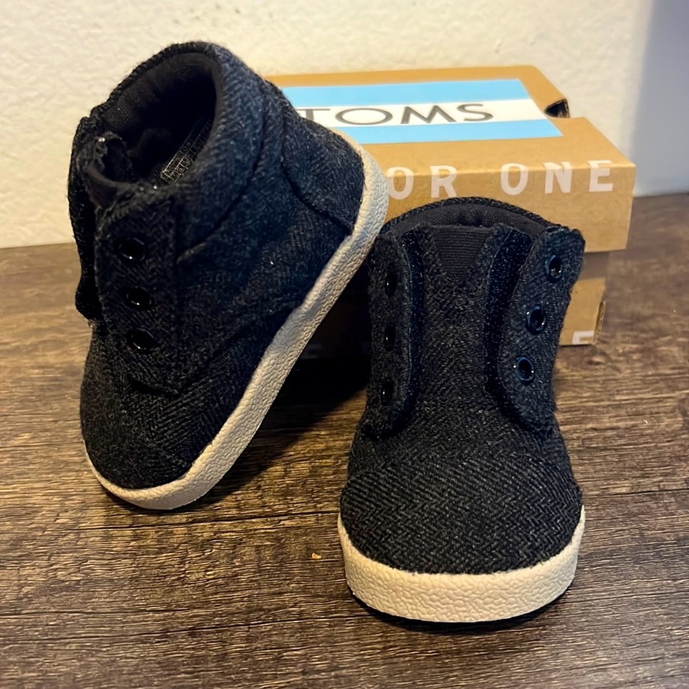 Toms baby toddler shoes Paseo grey wool
